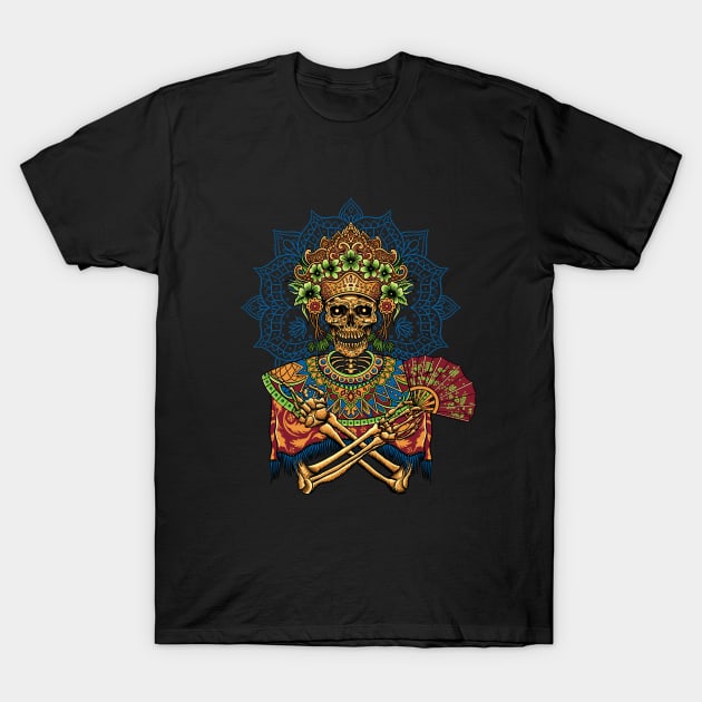 Balinese dancer skull T-Shirt by suryas